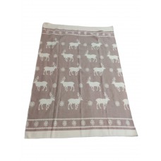 Одеяло шерсть мериноса 190×205 олени беж