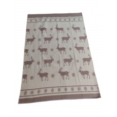 Одеяло шерсть мериноса 190×205 олени беж