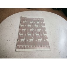 Одеяло шерсть мериноса 140×205 олени бежевый